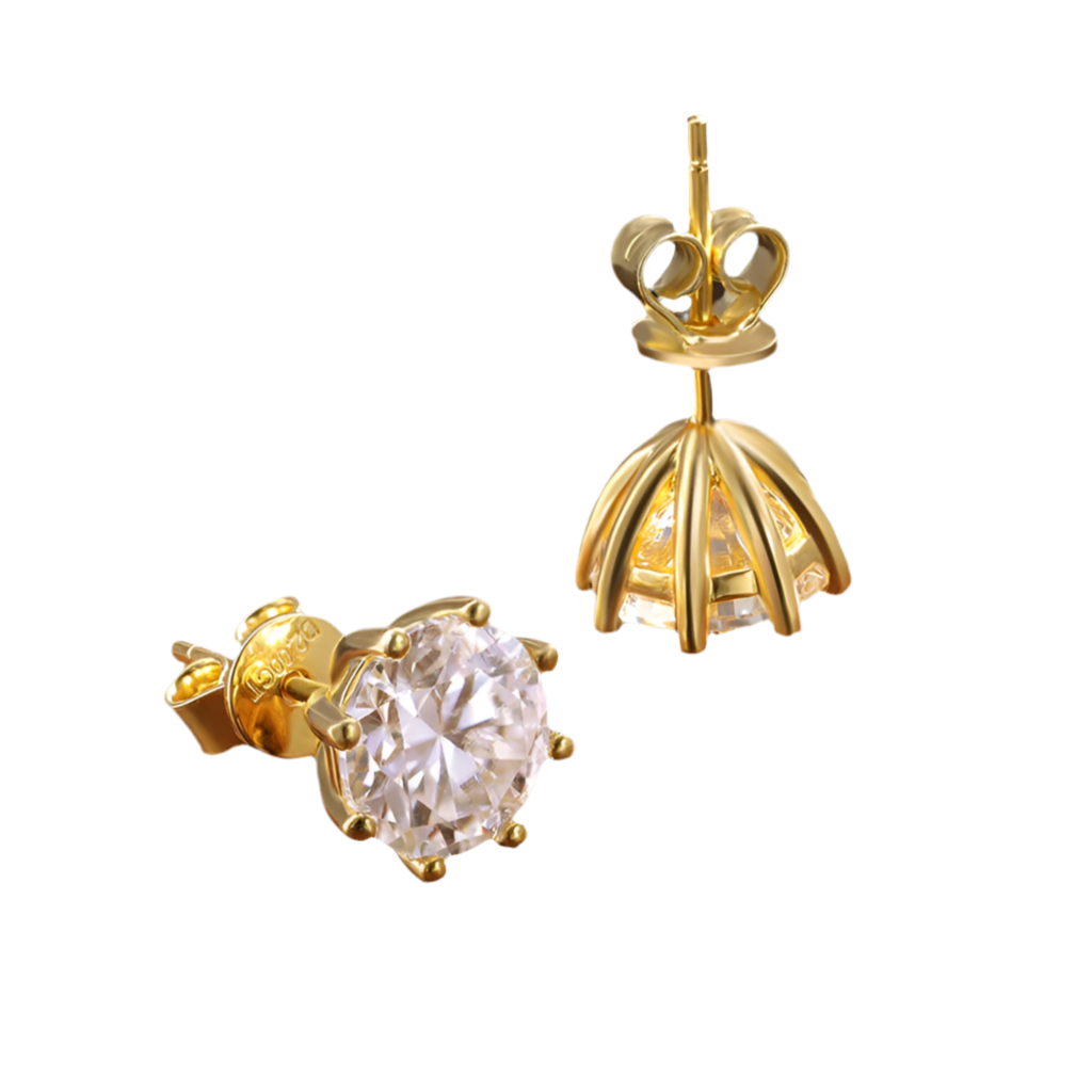 D Spark Moissanite Oorbellen – 18K Witgoud op Zilver