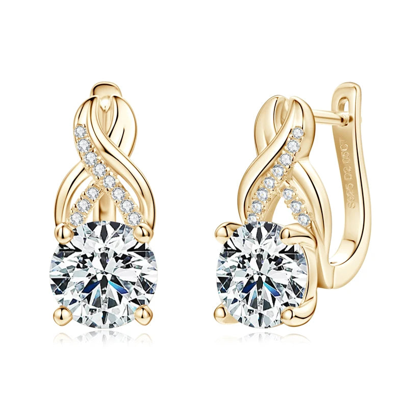 8MM 2CT Moissanite Infinity Hoop Earrings 925 Sterling Silver Earring for Women Couples Valentine'S Day Jewelry Gift