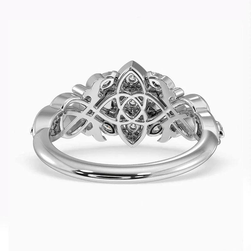 Celtic Knot Moissanite Cluster Engagement Ring