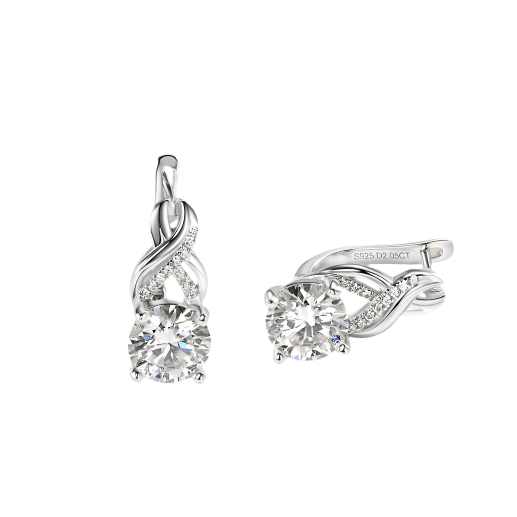 Moissanite Infinity Hoop Earrings ♾️ – 925 Sterling Zilver – Cadeau voor Vrouwen/Koppels
