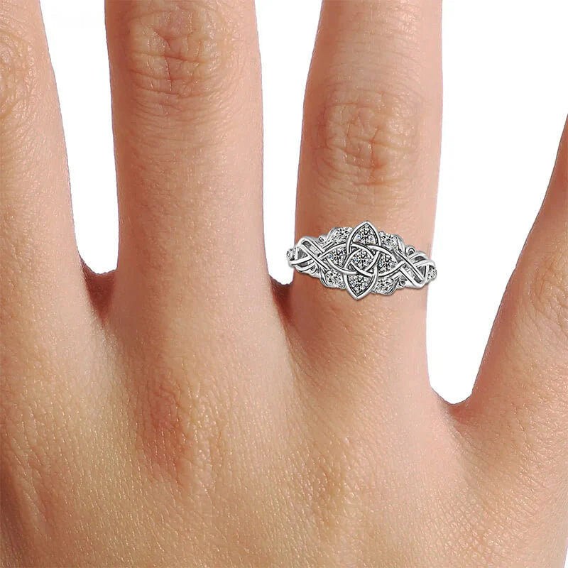 Celtic Knot Moissanite Cluster Engagement Ring