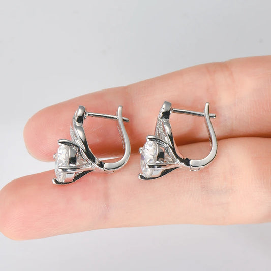 8MM 2CT Moissanite Infinity Hoop Earrings 925 Sterling Silver Earring for Women Couples Valentine'S Day Jewelry Gift