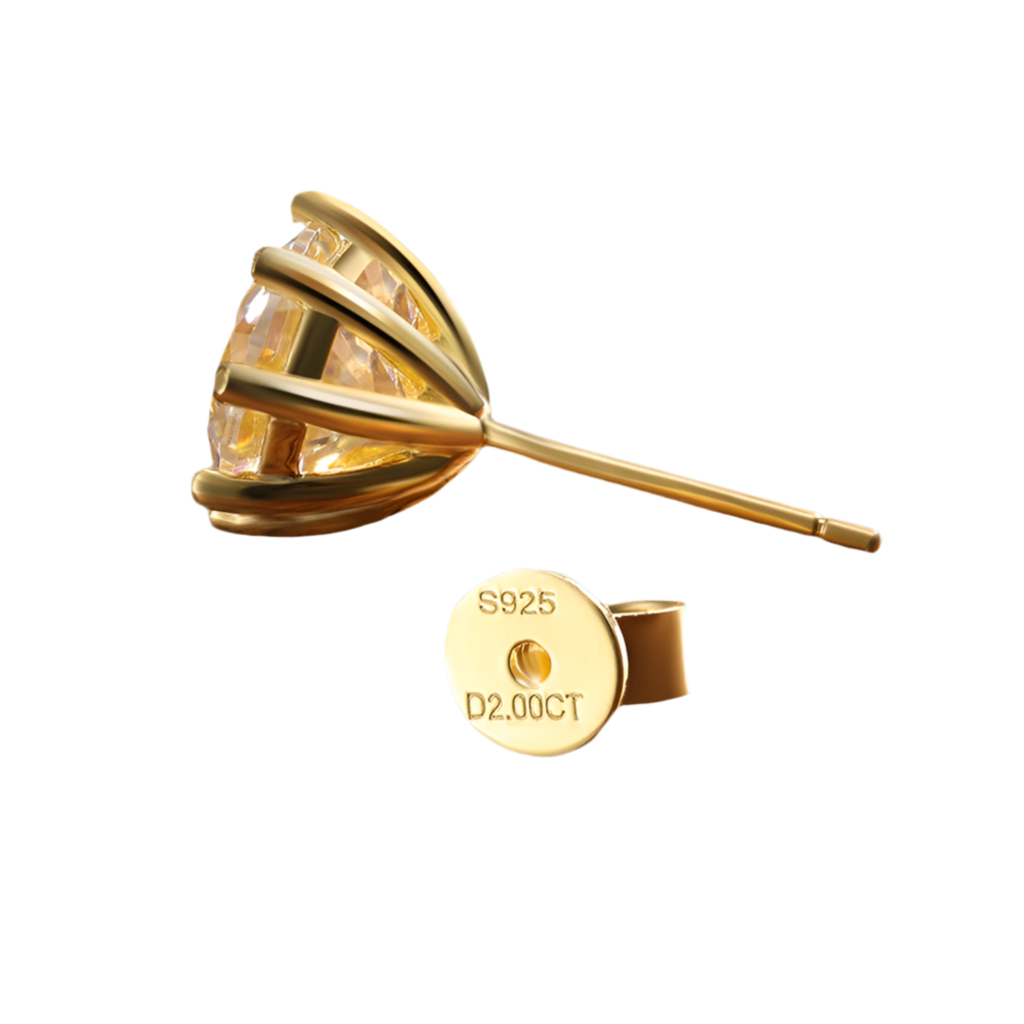 D Spark Moissanite Oorbellen – 18K Witgoud op Zilver