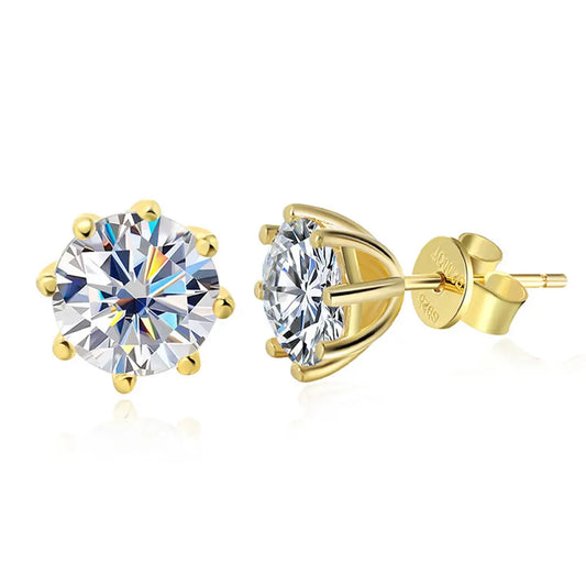 D Color Moissanite Earring S925 Sterling Sliver Plated 18K White Gold Earrings for Women Man Sparkling Wedding Jewelry