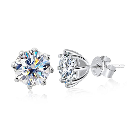 D Color Moissanite Earring S925 Sterling Sliver Plated 18K White Gold Earrings for Women Man Sparkling Wedding Jewelry